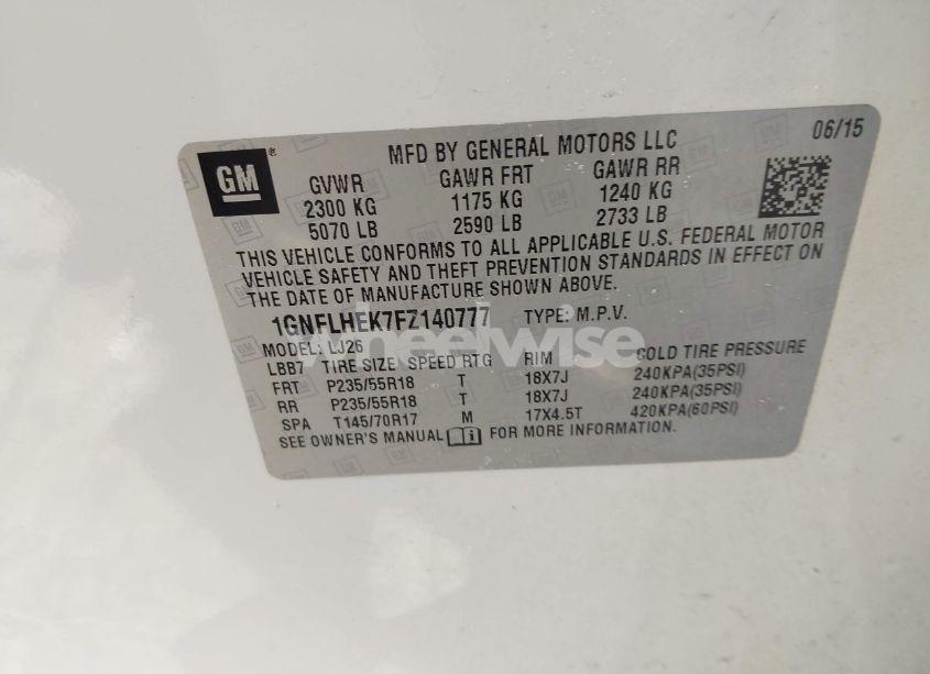 Thumbnail 16 of 2015 CHEVROLET EQUINOX LTZ