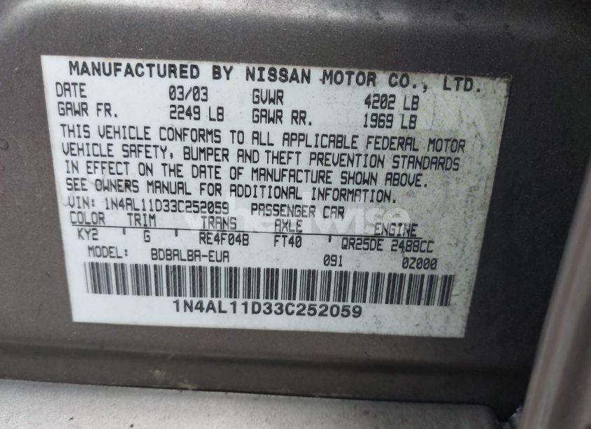 Thumbnail 11 of 2003 NISSAN ALTIMA 2.5 SL