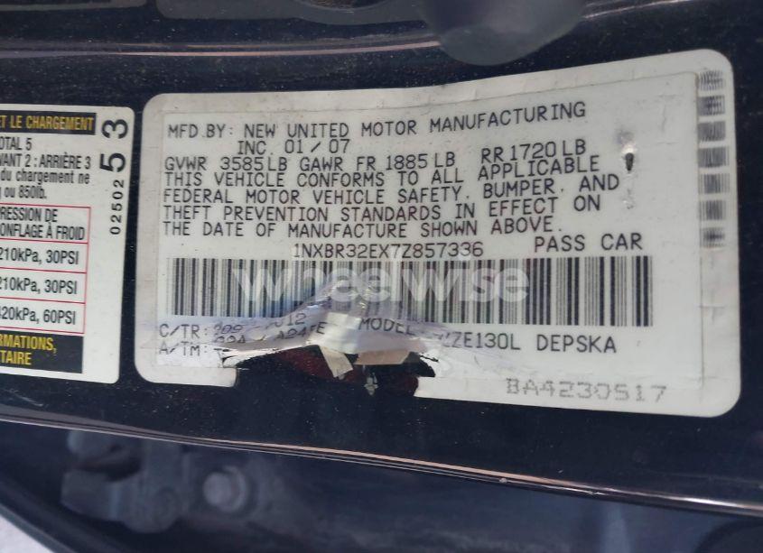 Thumbnail 16 of 2007 TOYOTA COROLLA S