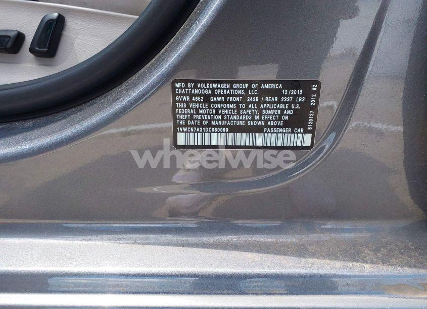 Thumbnail 11 of 2013 VOLKSWAGEN PASSAT 2.0L TDI SEL PREMIUM