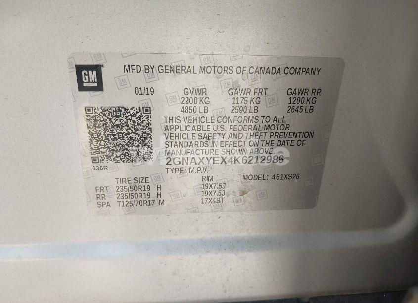 Thumbnail 16 of 2019 CHEVROLET EQUINOX PREMIER
