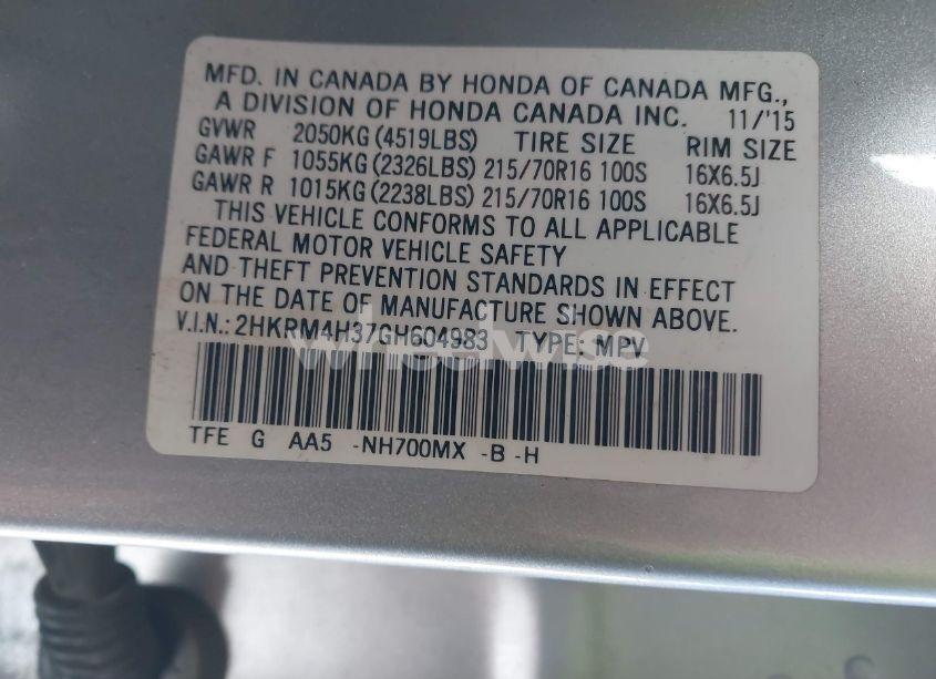 Thumbnail 16 of 2016 HONDA CR-V LX