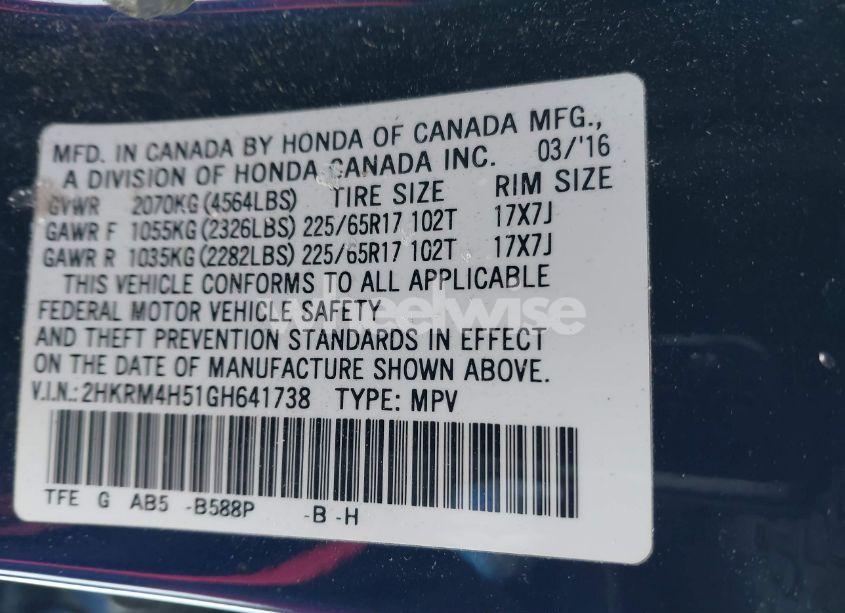 Thumbnail 21 of 2016 HONDA CR-V EX