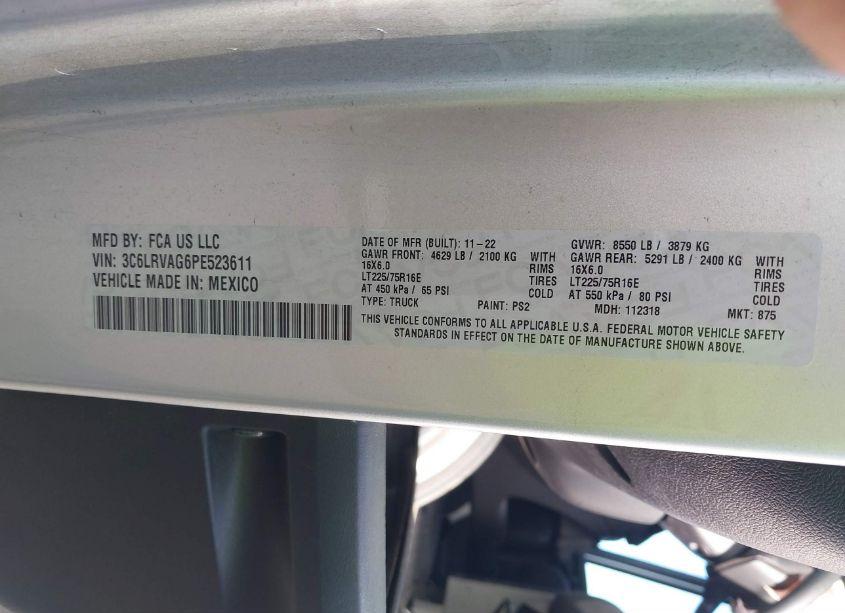Thumbnail 17 of 2023 RAM PROMASTER 1500 LOW ROOF 136 WB