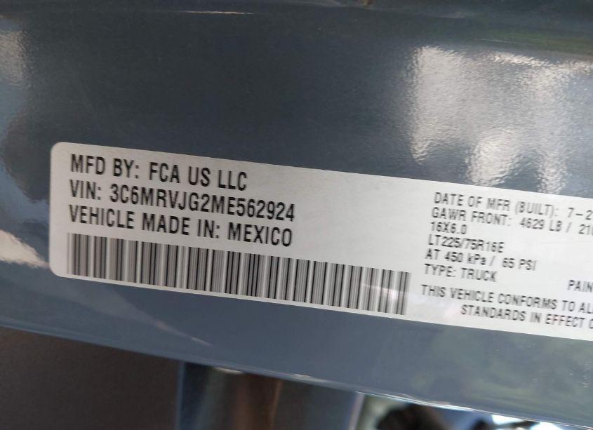 Thumbnail 16 of 2021 RAM PROMASTER 3500 CARGO VAN HIGH ROOF 159 WB EXT