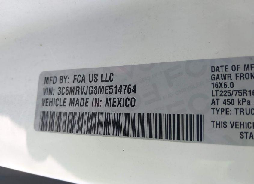 Thumbnail 18 of 2021 RAM PROMASTER 3500 CARGO VAN HIGH ROOF 159 WB EXT
