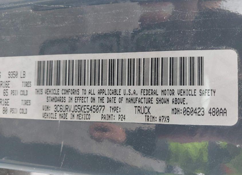 Thumbnail 16 of 2019 RAM PROMASTER 3500 CARGO VAN HIGH ROOF 159 WB EXT