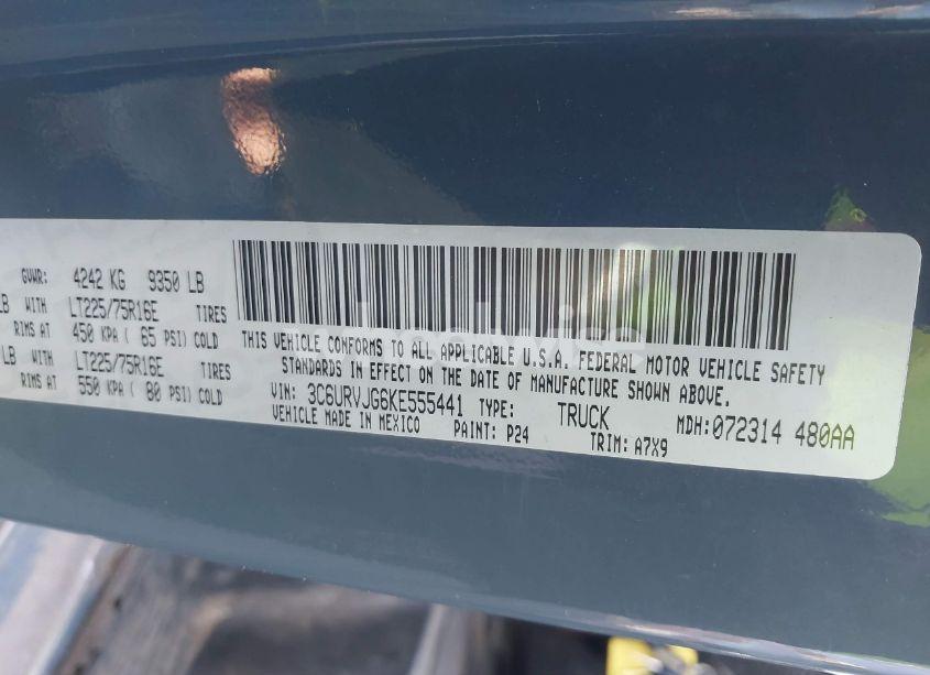 Thumbnail 16 of 2019 RAM PROMASTER 3500 CARGO VAN HIGH ROOF 159 WB EXT