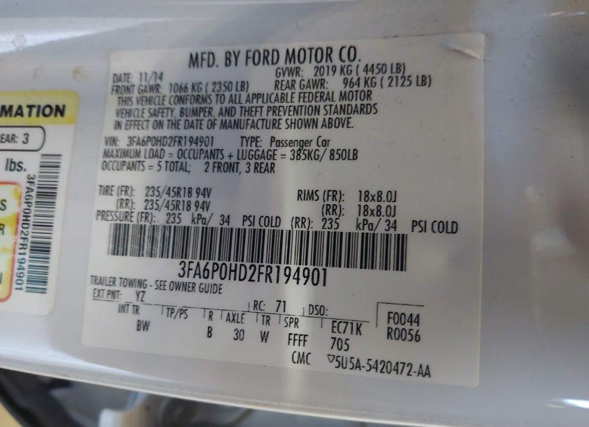 Thumbnail 17 of 2015 FORD FUSION SE