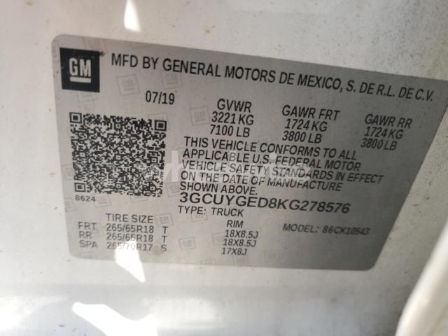 2019 CHEVROLET SILVERADO K1500 LTZ