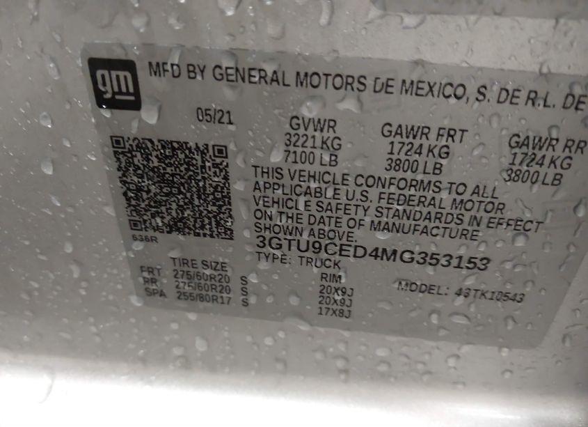 Thumbnail 16 of 2021 GMC SIERRA 1500 4WD SHORT BOX ELEVATION