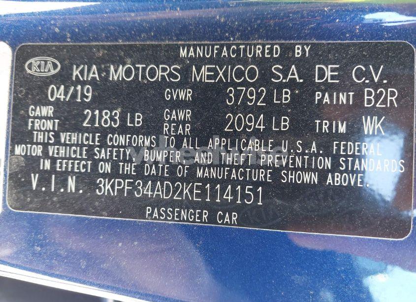 Thumbnail 17 of 2019 KIA FORTE S
