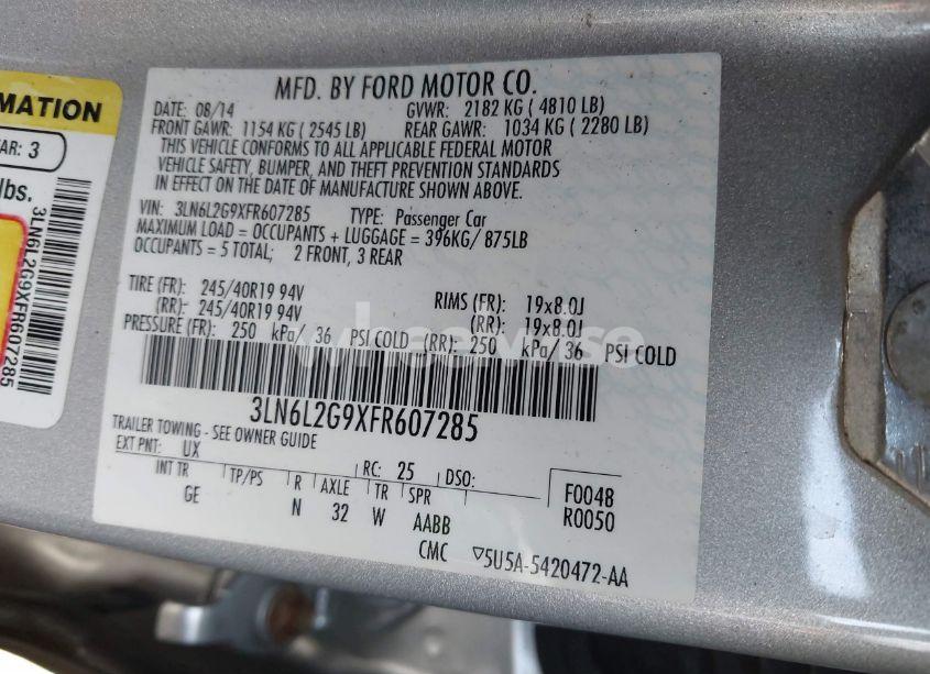 Thumbnail 12 of 2015 LINCOLN MKZ