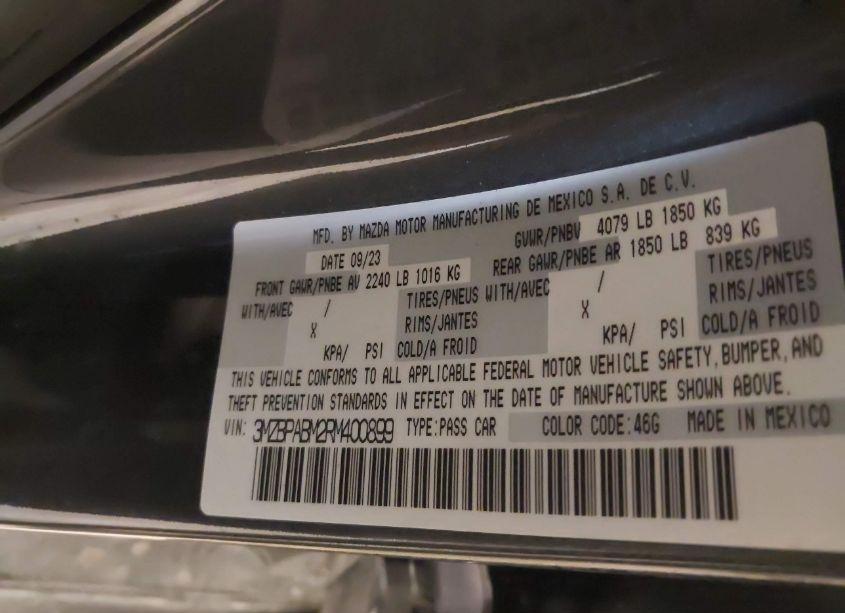 Thumbnail 16 of 2024 MAZDA MAZDA3 2.5 S SELECT SPORT