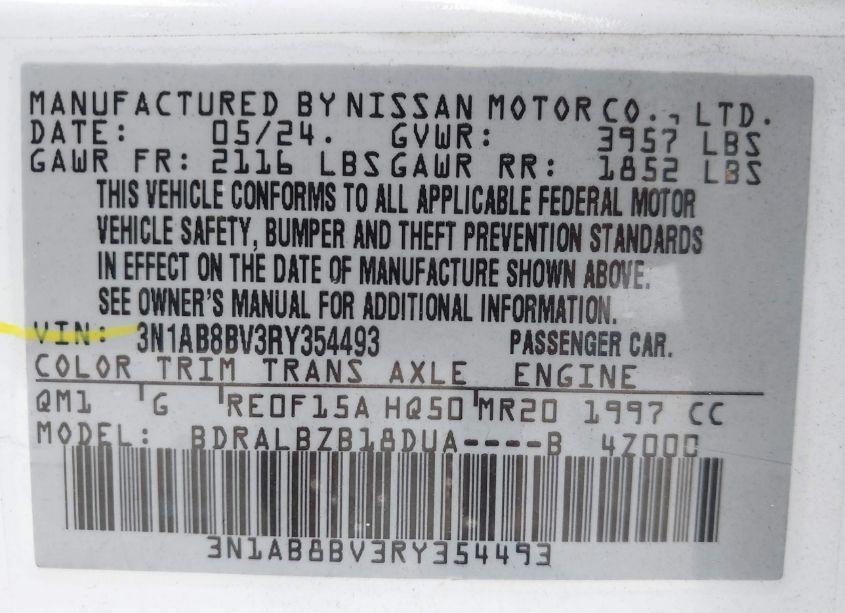 Thumbnail 17 of 2024 NISSAN SENTRA S XTRONIC CVT