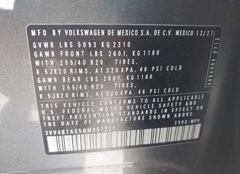 Thumbnail 16 of 2022 VOLKSWAGEN TIGUAN 2.0T SEL R-LINE