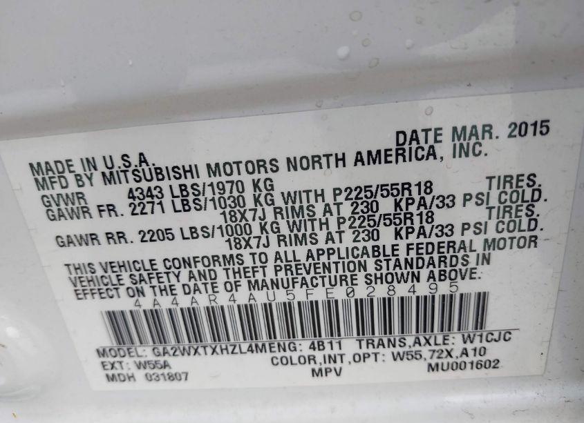 Thumbnail 19 of 2015 MITSUBISHI OUTLANDER SPORT SE
