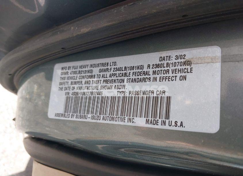 Thumbnail 11 of 2002 SUBARU OUTBACK H6-3.0 L.L. BEAN EDITION