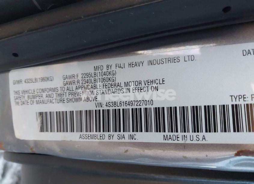 Thumbnail 14 of 2009 SUBARU LEGACY 2.5I