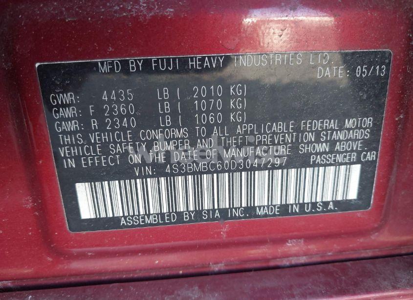 Thumbnail 11 of 2013 SUBARU LEGACY 2.5I PREMIUM