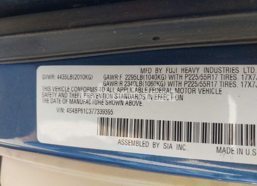 Thumbnail 15 of 2007 SUBARU OUTBACK 2.5I