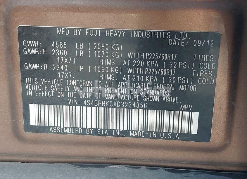 Thumbnail 16 of 2013 SUBARU OUTBACK 2.5I LIMITED