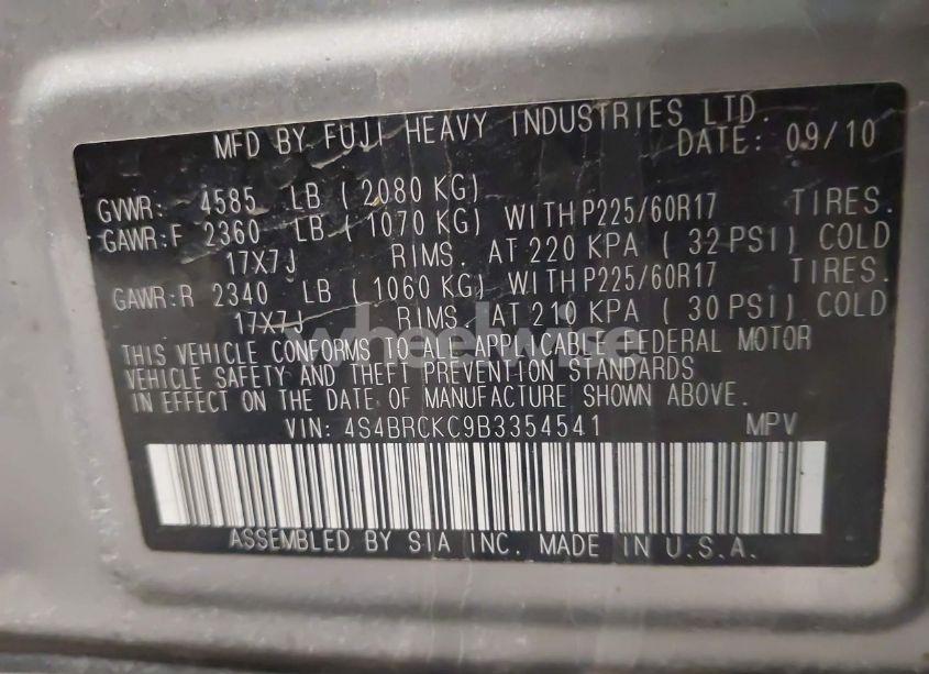 Thumbnail 13 of 2011 SUBARU OUTBACK 2.5I LIMITED