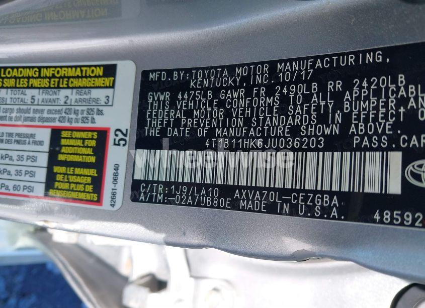 Thumbnail 16 of 2018 TOYOTA CAMRY XLE