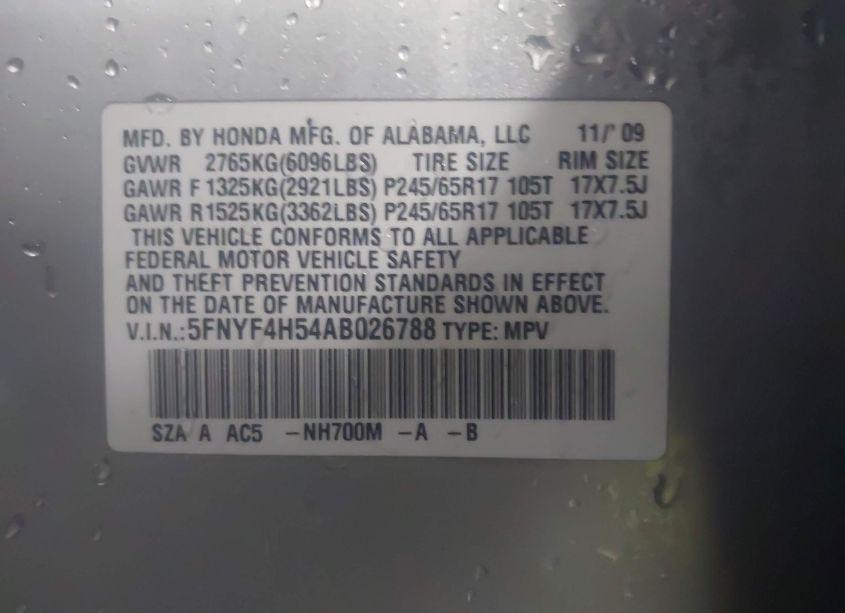 Thumbnail 18 of 2010 HONDA PILOT EX-L
