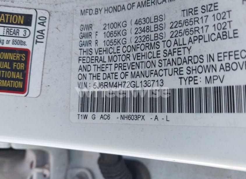 Thumbnail 17 of 2016 HONDA CR-V EX-L