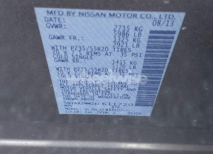 Thumbnail 11 of 2014 NISSAN PATHFINDER PLATINUM