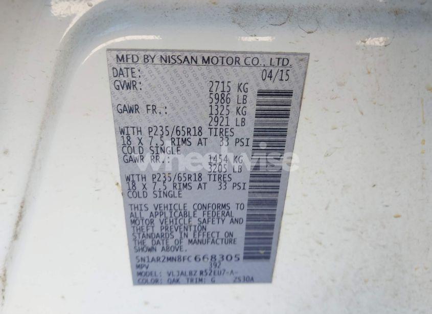 Thumbnail 16 of 2015 NISSAN PATHFINDER S