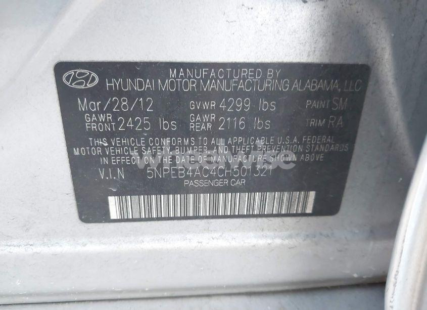 Thumbnail 11 of 2012 HYUNDAI SONATA GLS