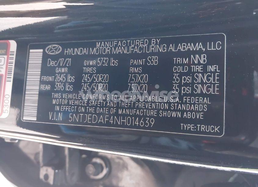 Thumbnail 17 of 2022 HYUNDAI SANTA CRUZ LIMITED