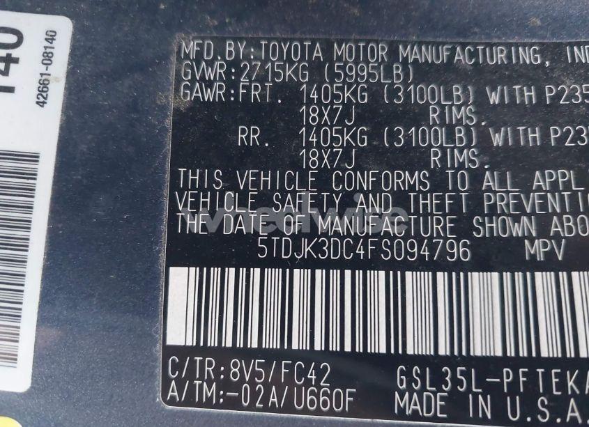 Thumbnail 16 of 2015 TOYOTA SIENNA LE 7 PASSENGER