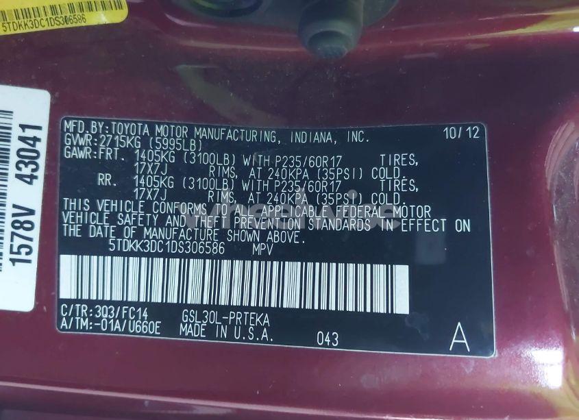 Thumbnail 11 of 2013 TOYOTA SIENNA LE V6 8 PASSENGER