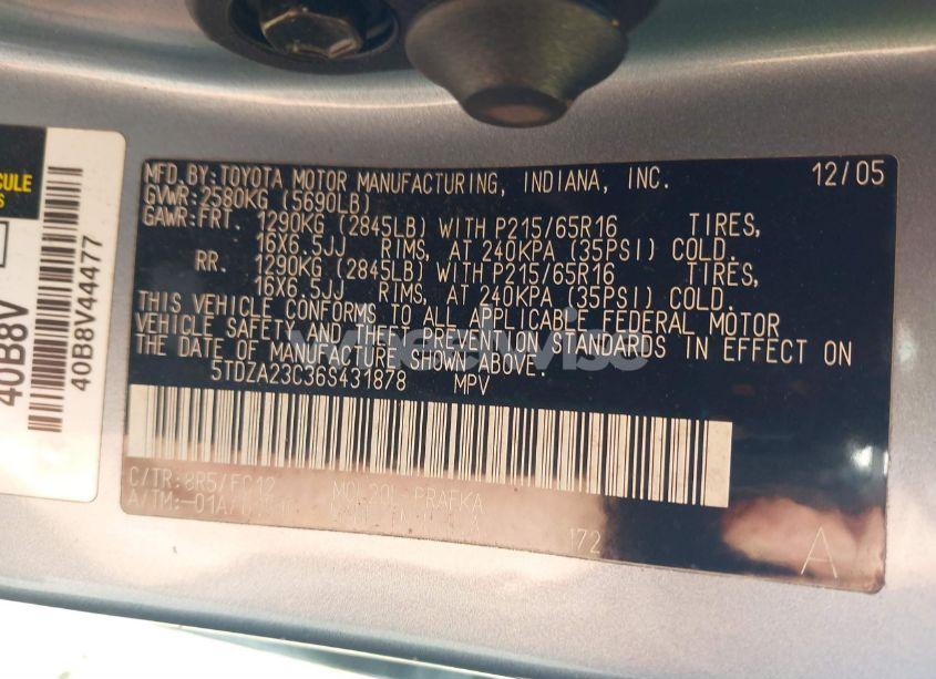 Thumbnail 16 of 2006 TOYOTA SIENNA LE