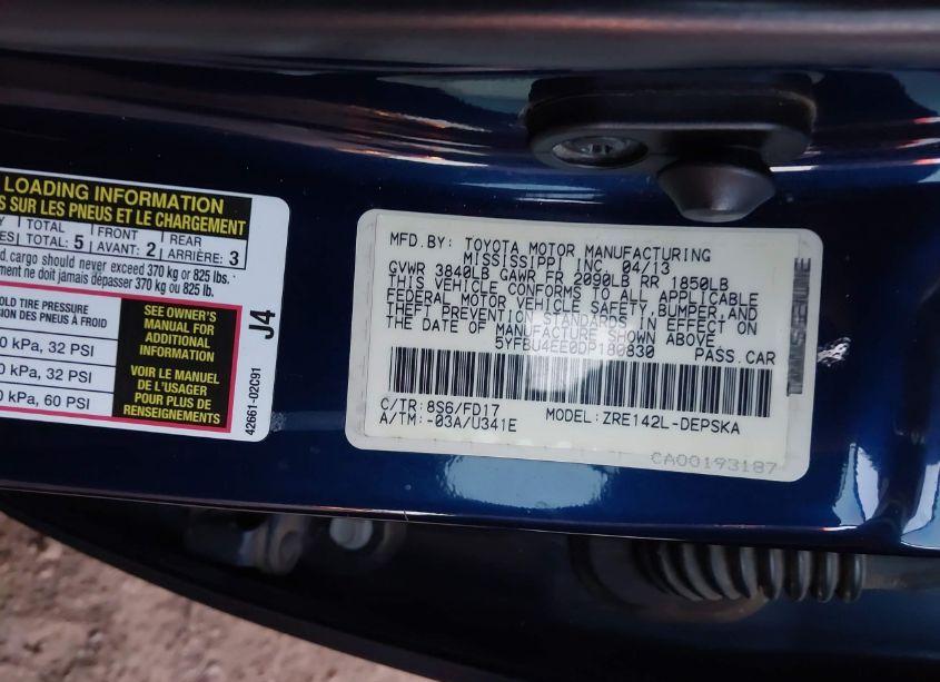 Thumbnail 16 of 2013 TOYOTA COROLLA S