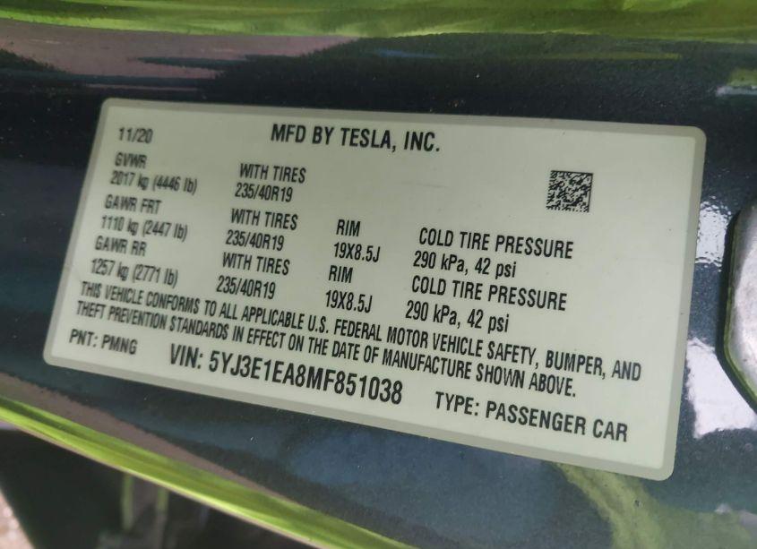 Thumbnail 19 of 2021 TESLA MODEL 3 STANDARD RANGE PLUS REAR-WHEEL DRIVE