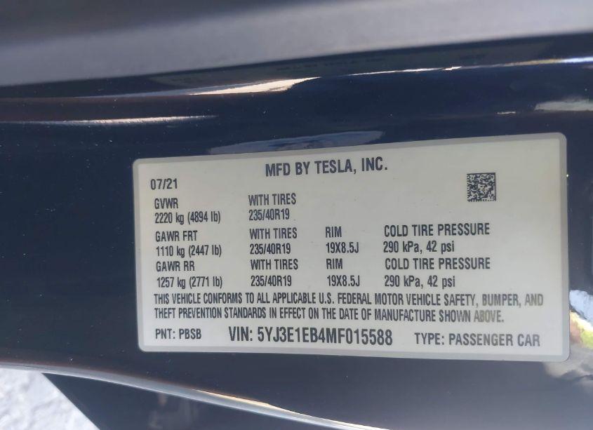 Thumbnail 18 of 2021 TESLA MODEL 3 LONG RANGE DUAL MOTOR ALL-WHEEL DRIVE