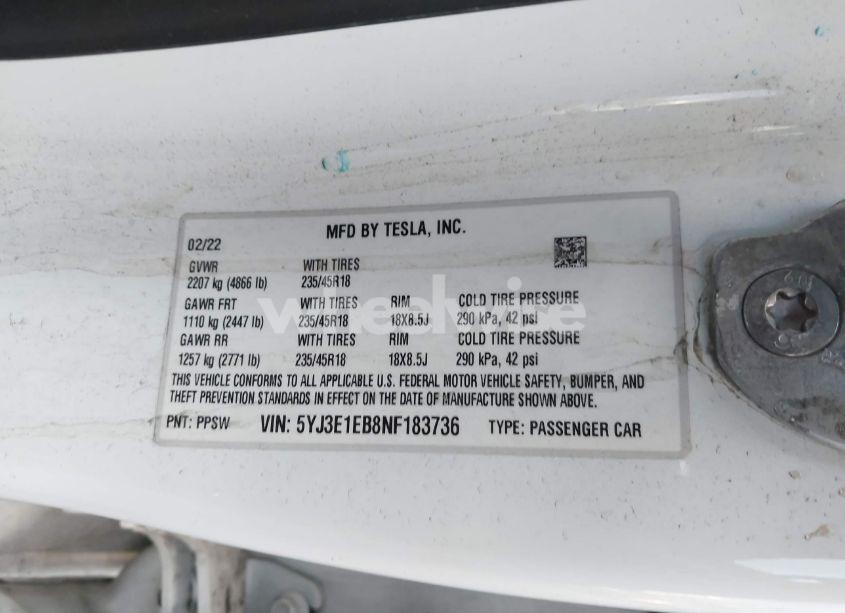 Thumbnail 18 of 2022 TESLA MODEL 3 LONG RANGE DUAL MOTOR ALL-WHEEL DRIVE