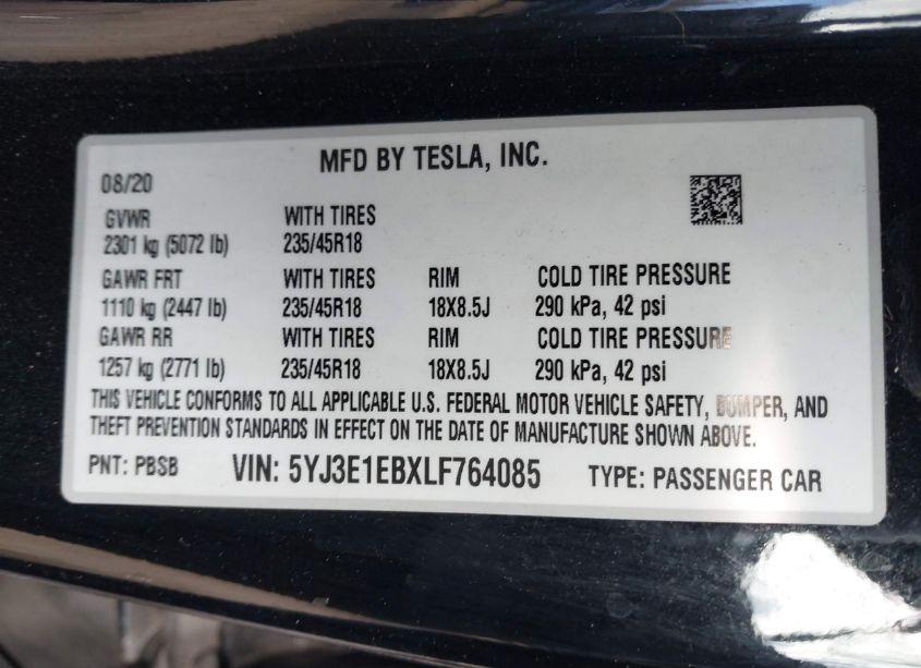 Thumbnail 19 of 2020 TESLA MODEL 3 LONG RANGE DUAL MOTOR ALL-WHEEL DRIVE