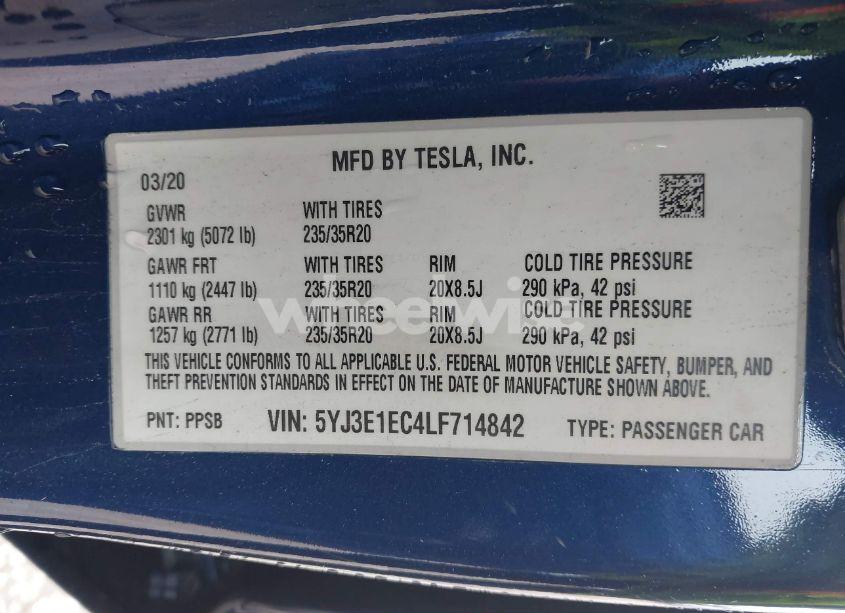 Thumbnail 16 of 2020 TESLA MODEL 3 PERFORMANCE DUAL MOTOR ALL-WHEEL DRIVE