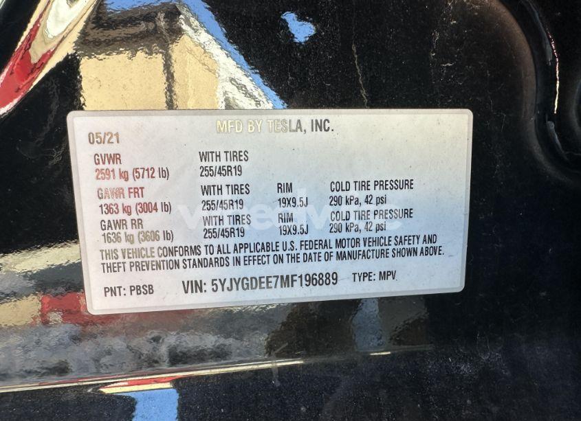 Thumbnail 10 of 2021 TESLA MODEL Y LONG RANGE DUAL MOTOR ALL-WHEEL DRIVE