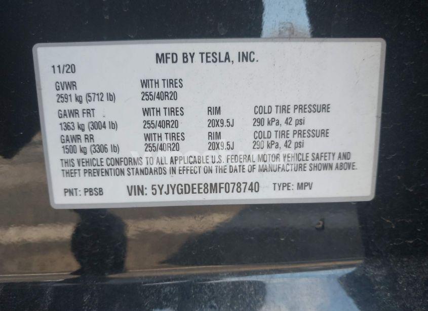 Thumbnail 18 of 2021 TESLA MODEL Y LONG RANGE DUAL MOTOR ALL-WHEEL DRIVE