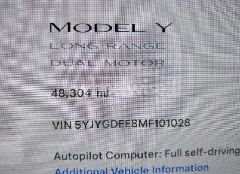 Thumbnail 8 of 2021 TESLA MODEL Y LONG RANGE DUAL MOTOR ALL-WHEEL DRIVE