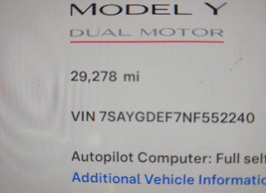 Thumbnail 8 of 2022 TESLA MODEL Y PERFORMANCE DUAL MOTOR ALL-WHEEL DRIVE