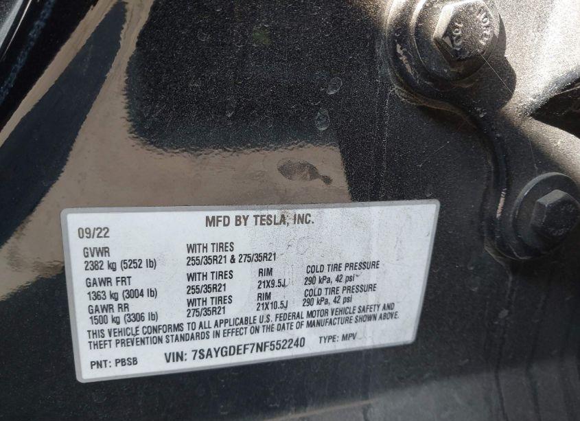 Thumbnail 22 of 2022 TESLA MODEL Y PERFORMANCE DUAL MOTOR ALL-WHEEL DRIVE