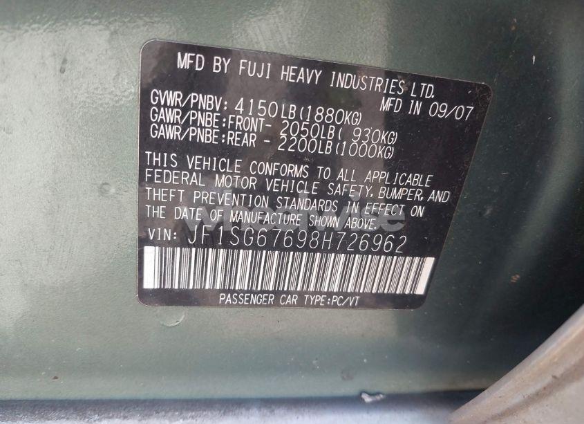 Thumbnail 14 of 2008 SUBARU FORESTER (NATL) X L.L. BEAN ED