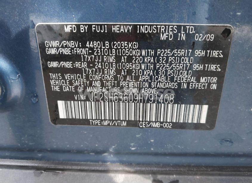 Thumbnail 12 of 2009 SUBARU FORESTER 2.5X